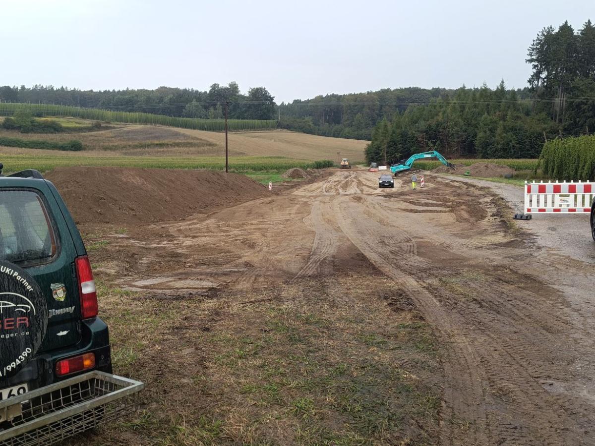Oberboden im Baubaereich abgetragen