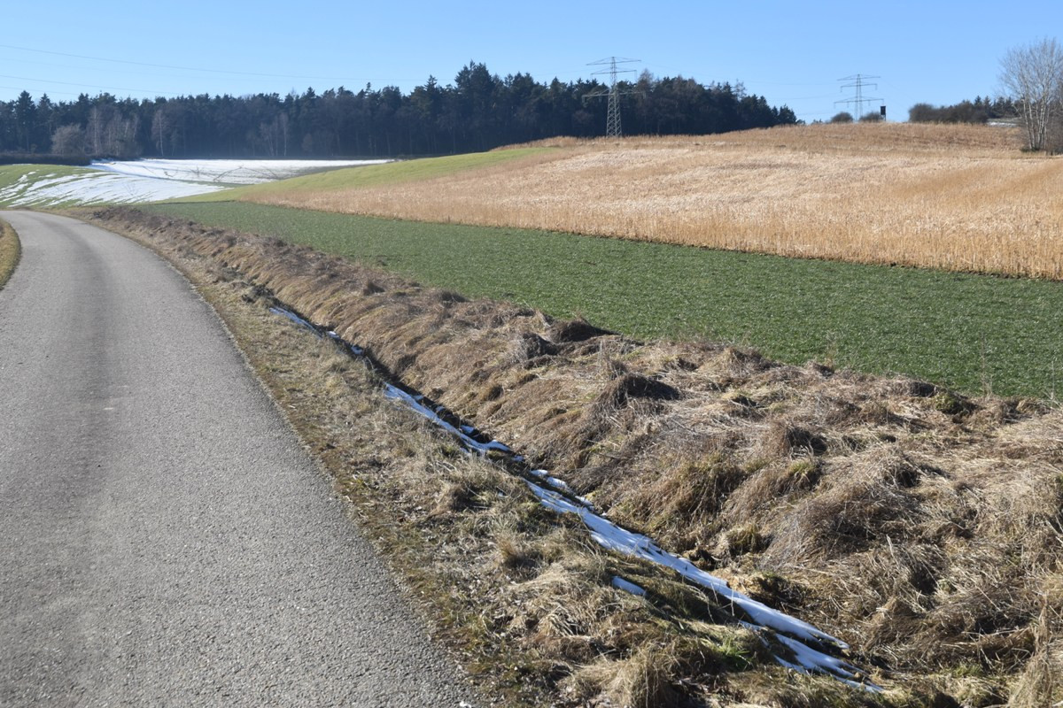 Erosionsschutzstreifen am Hangfuß