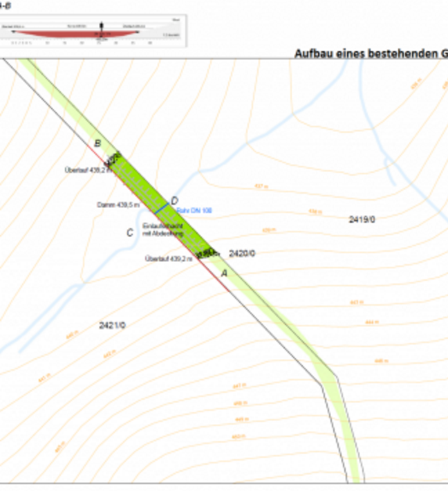 Entwurfsplanung zum Wegaufbau