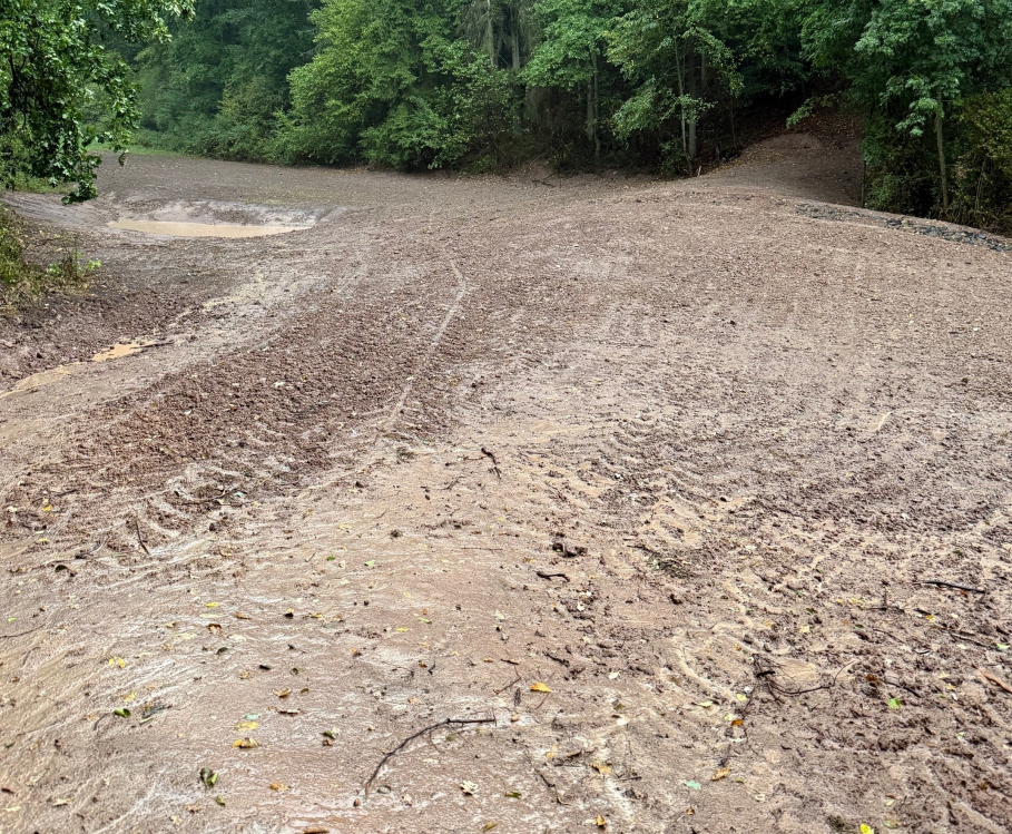Anlage eines Erdwalls zum Wasser- und Sedimentrückhalt im Schöpfengrund in Altenhof
