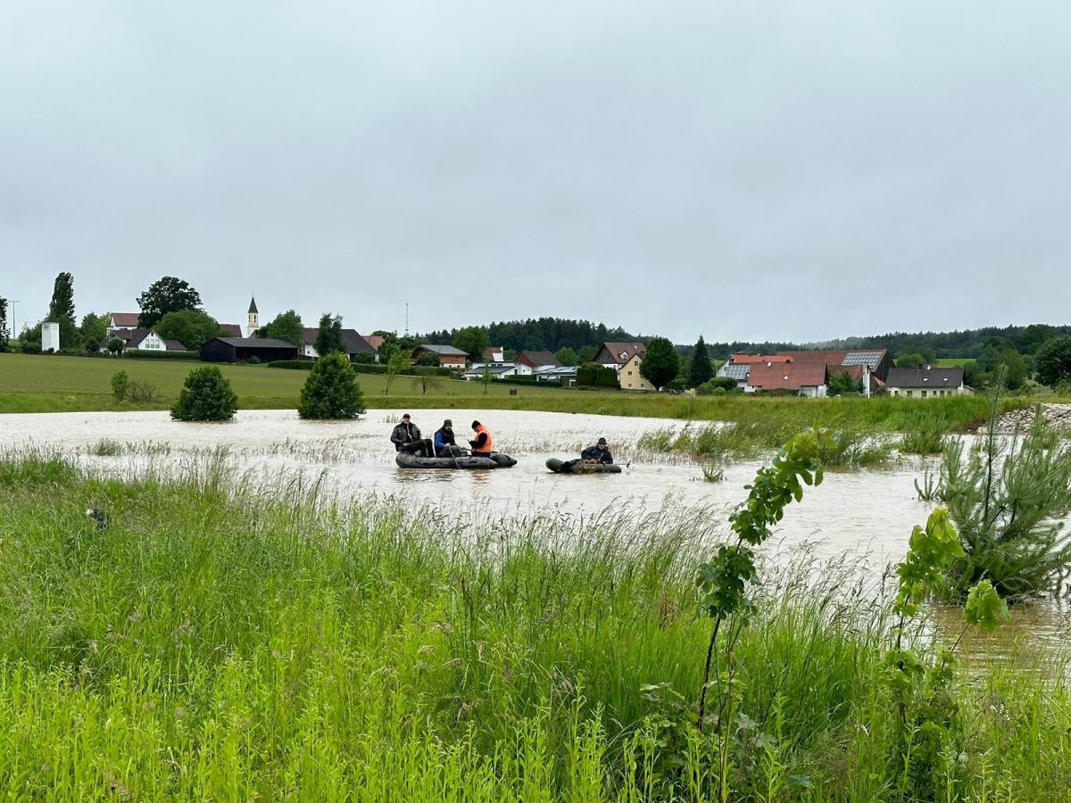 Bootspartie auf dem Rückhaltebecken Mergarethenthann