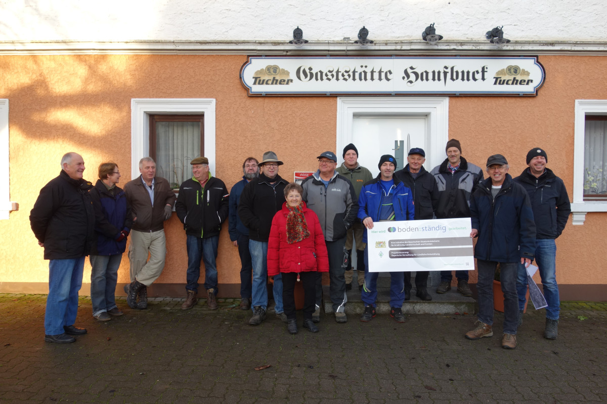 Das Projektteam Rohr beim Kartiertag im Teilgebiet Prünst im Dezember 2019