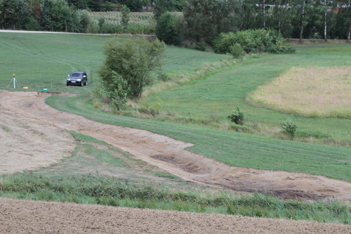 KULAP-B59 Maßnahme: Abflussmulde unmittelbar nach der Fertigstellung