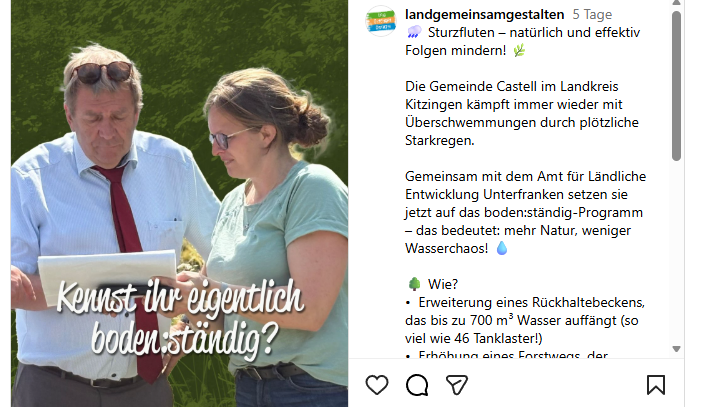 links Bild mit zwei Menschen, rechts instagram-Kurztext dazu